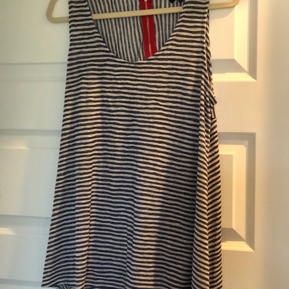 Navy/white ladies tank